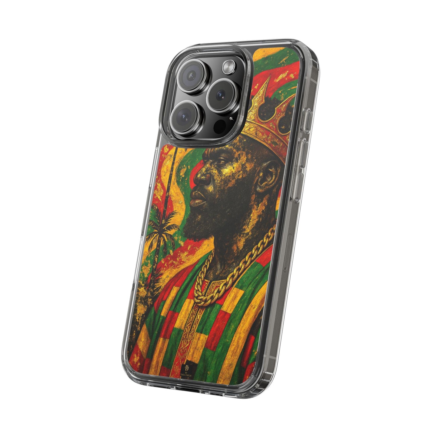 Golden King Clear Phone Case - African Empire Art Design