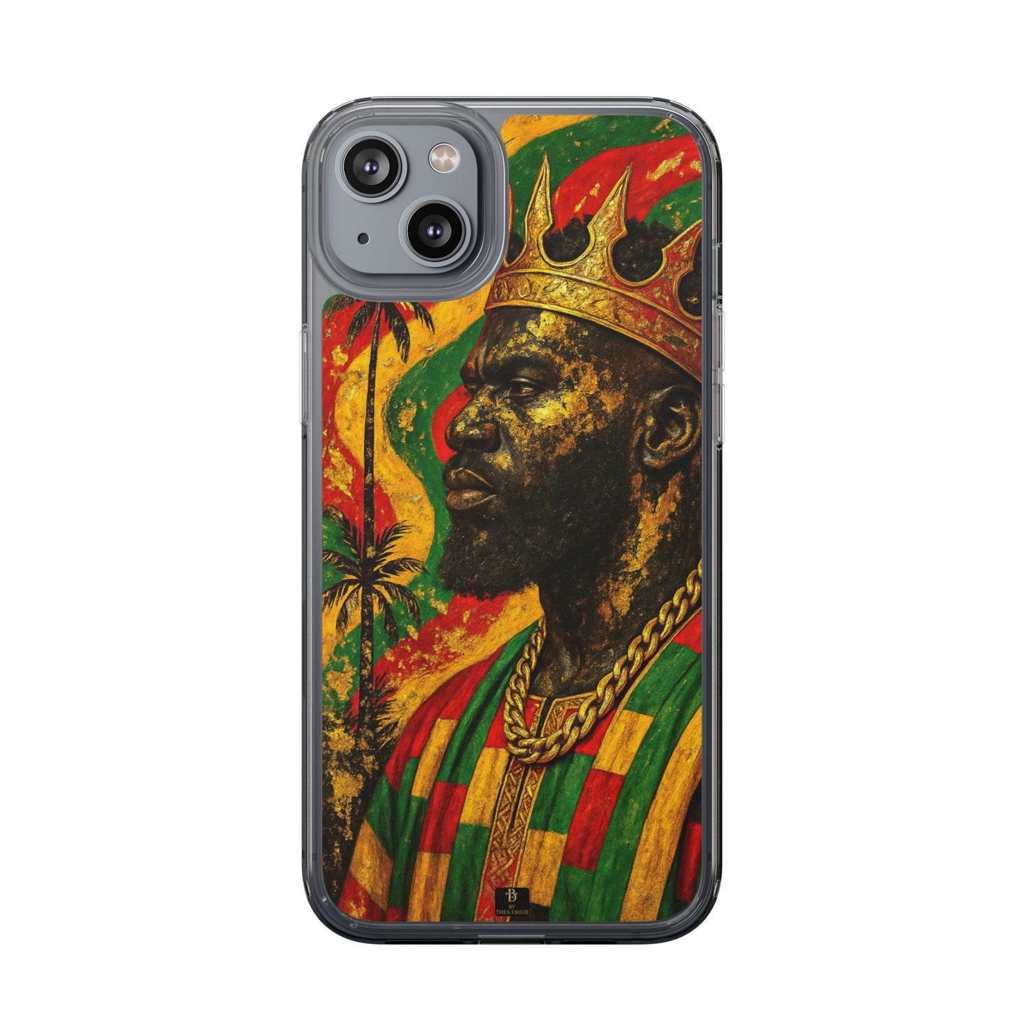 Golden King Clear Phone Case - African Empire Art Design