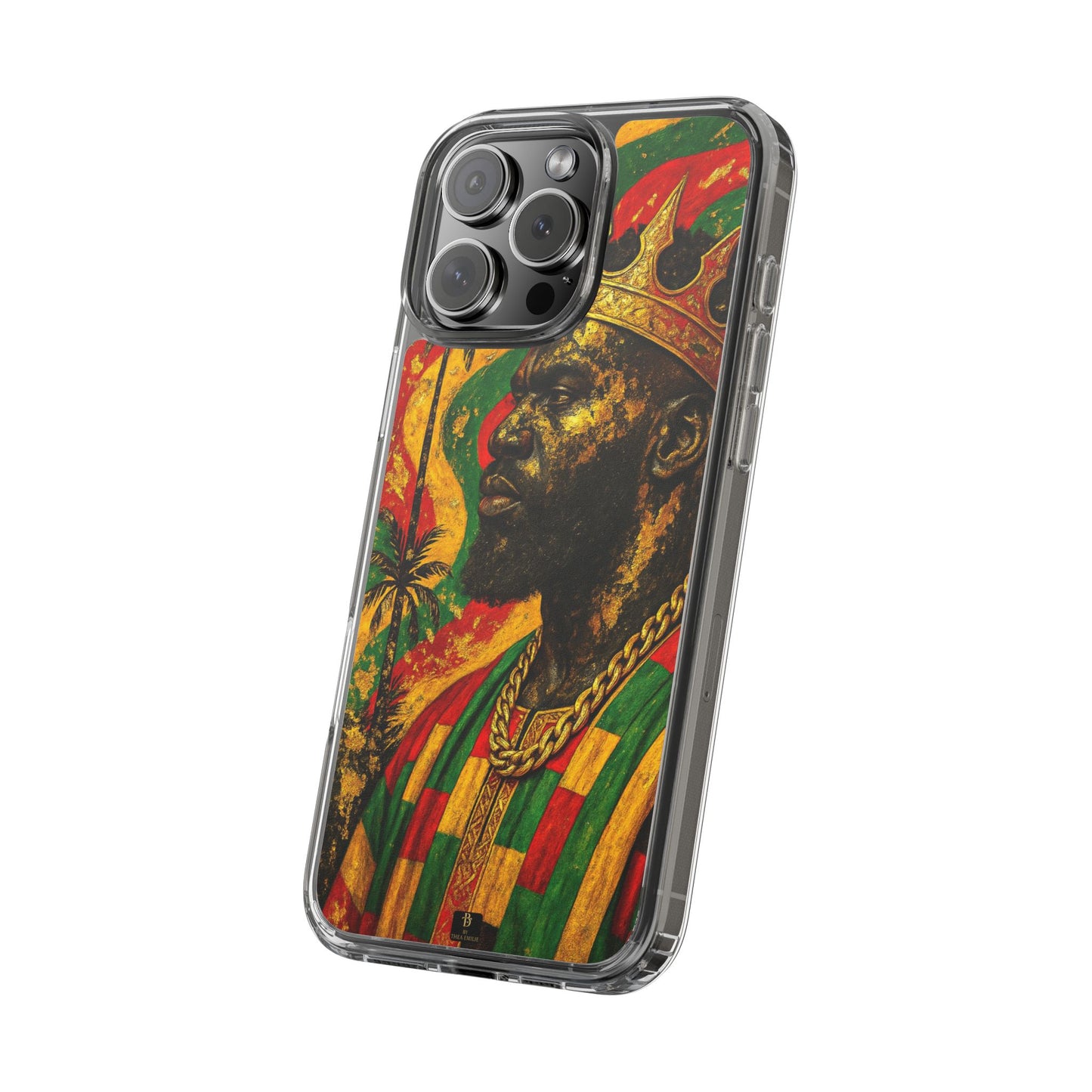 Golden King Clear Phone Case - African Empire Art Design